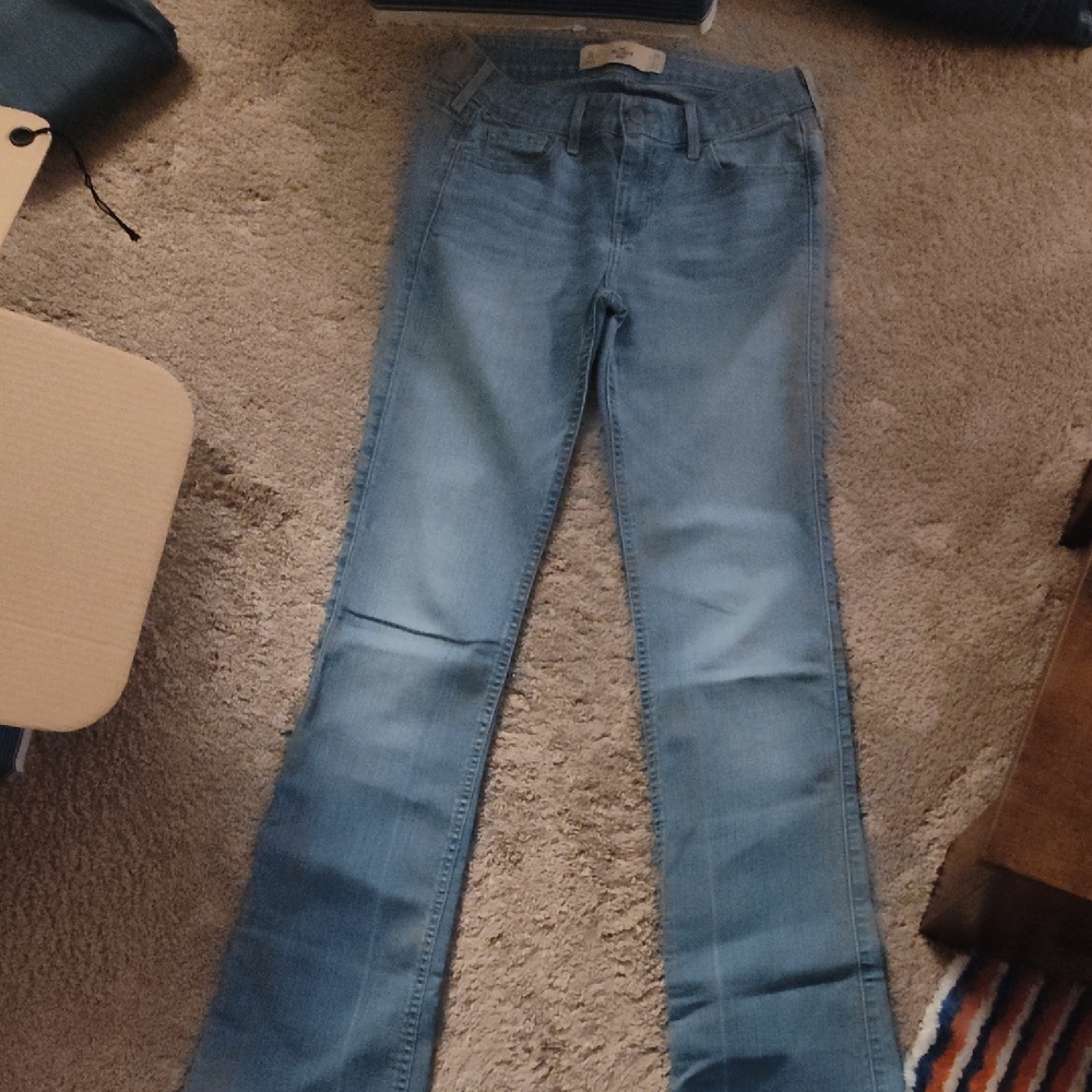 Hollister Blue Flare Wide Leg Jeans